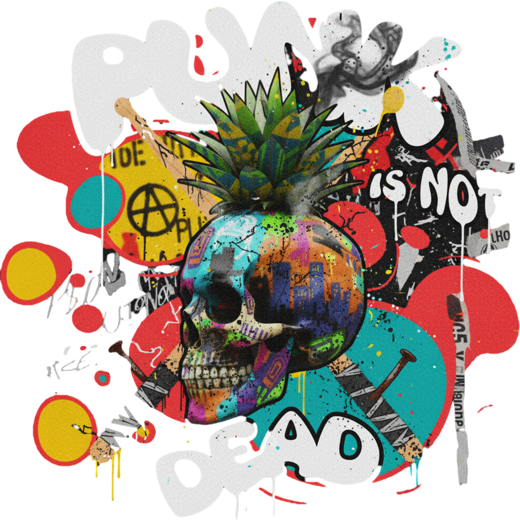 T-shirt imprimé série "Punk is not Dead couleur"