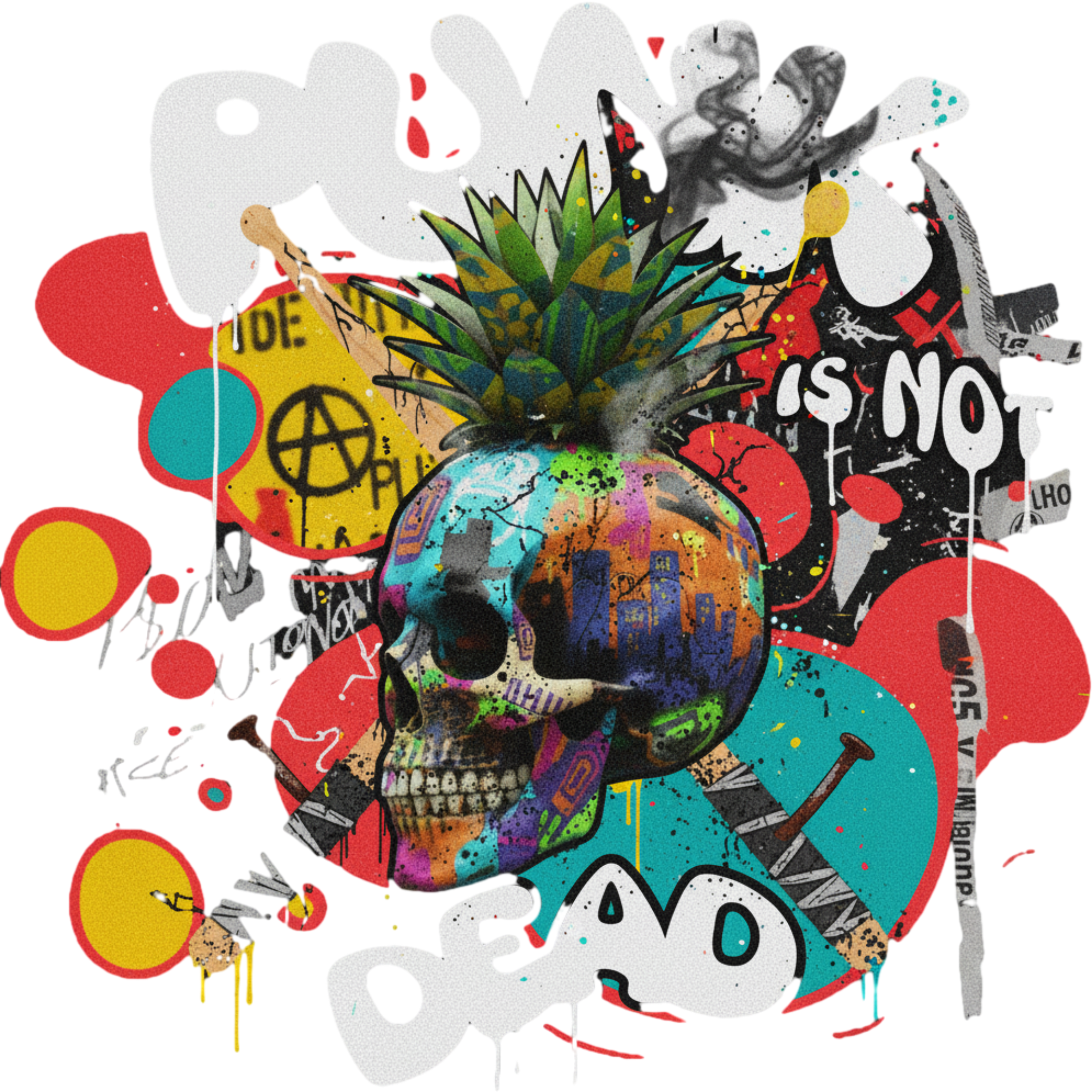 T-shirt imprimé série "Punk is not Dead couleur" femme