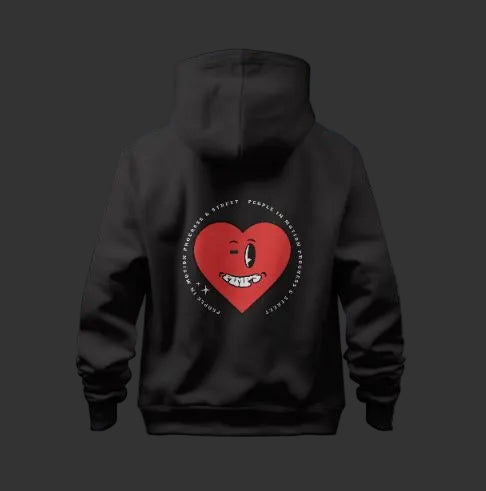 Sweat capuche imprimé série "Coeur"